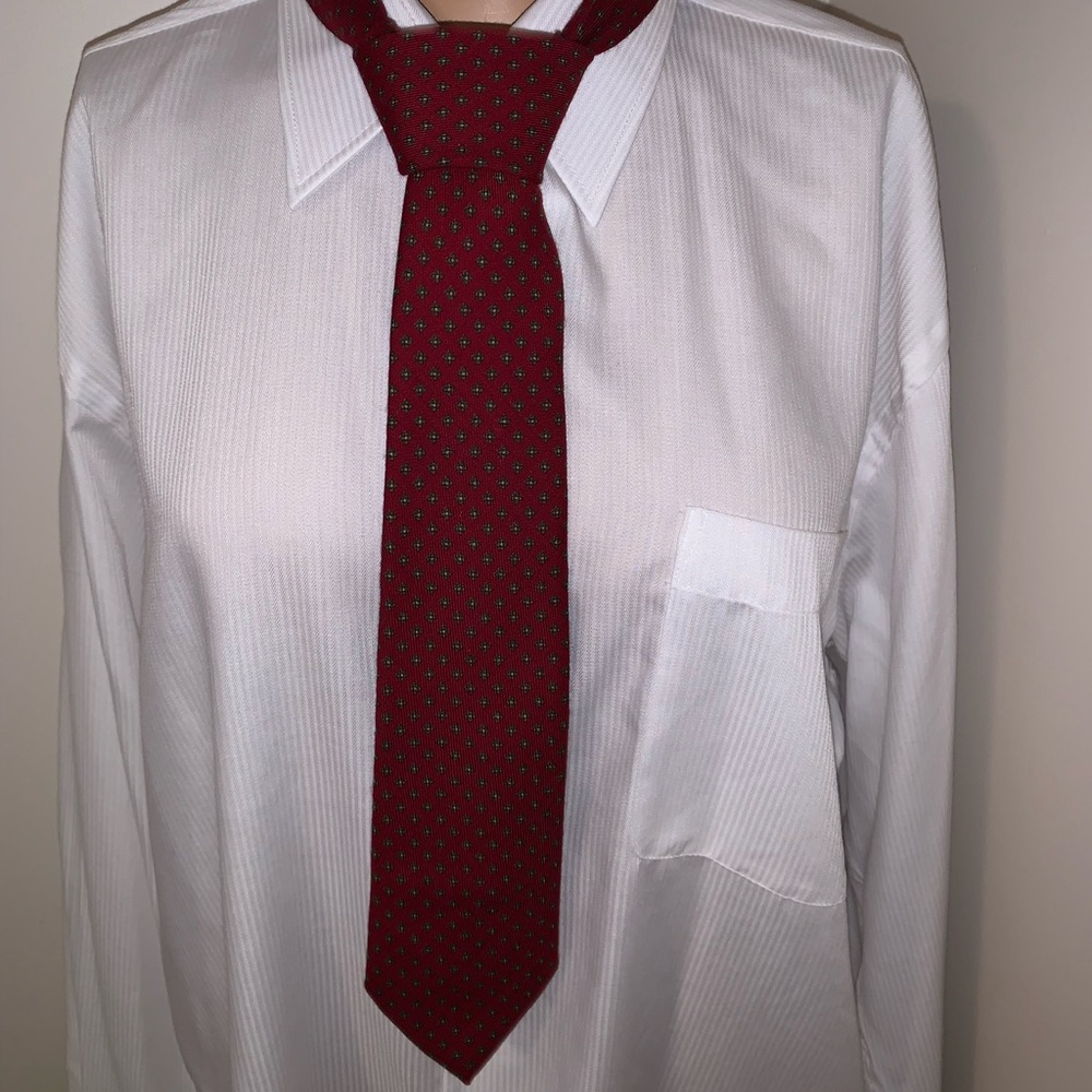 Hathaway Men’s Tie Burgundy Red 100% Wool VGUC